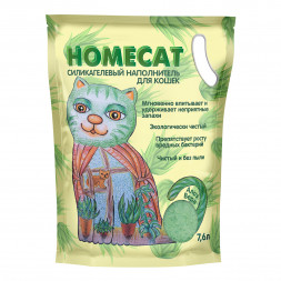 HOMECAT силикагелевый наполнитель для кошачьих туалетов с ароматом Алоэ Вера - 7,6 л