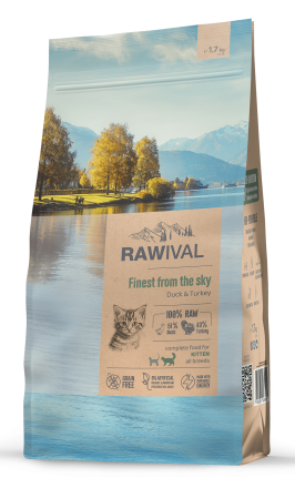Rawival Finest from the Sky сухой корм для котят с уткой и индейкой - 1,7 кг
