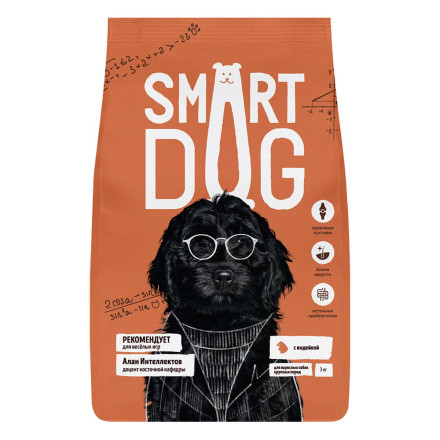 Smart Dog сухой корм для взрослых собак крупных пород с индейкой - 3 кг