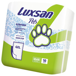 Luxsan Premium GEL коврики впитывающие для животных, 60х90, 10 шт