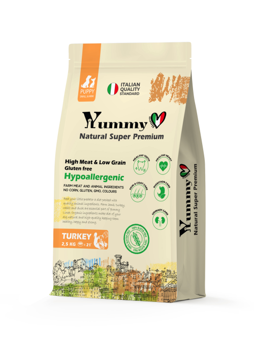 Yummy Linea сухой корм для щенков малых и миниатюрных пород с индейкой - 2,5 кг