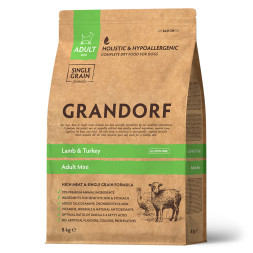 Grandorf Dog Lamb&amp;Turkey Mini сухой корм для взрослых собак мелких пород с ягнёнком и индейкой - 8 кг