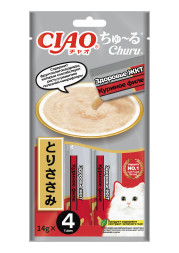 Inaba CIAO Churu лакомство-пюре для взрослых кошек для здоровья ЖКТ, с куриным филе - 14 г х 4 шт