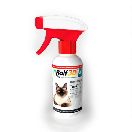 Rolf Club 3D Спрей для кошек от клещей блох, вшей, власоедов 200 мл