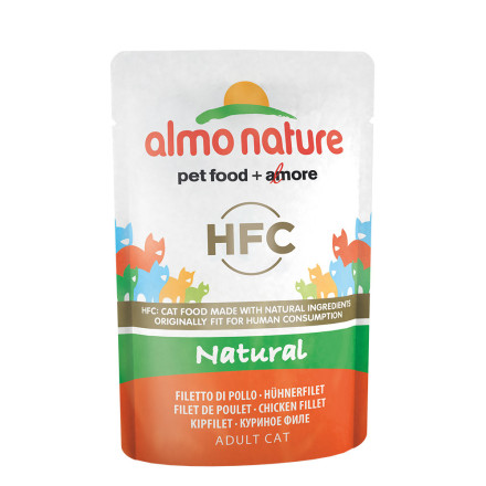 Almo Nature HFC Natural Chicken Fillet паучи для взрослых кошек с куриным филе - 55 г х 24 шт