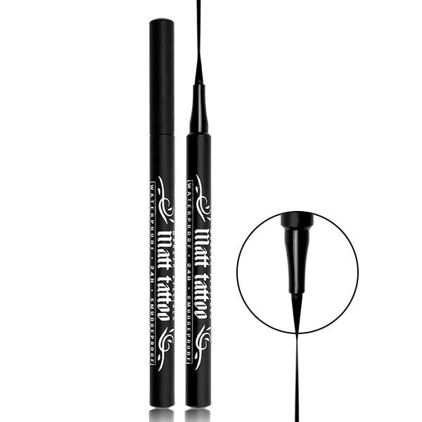 LUXVISAGE подводка-фломастер для глаз Matt TATTOO Waterproof 24H Smudgeproof, тон черный