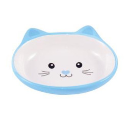 Mr.Kranch миска керамическая для кошек Мордочка кошки, 160 мл, голубая