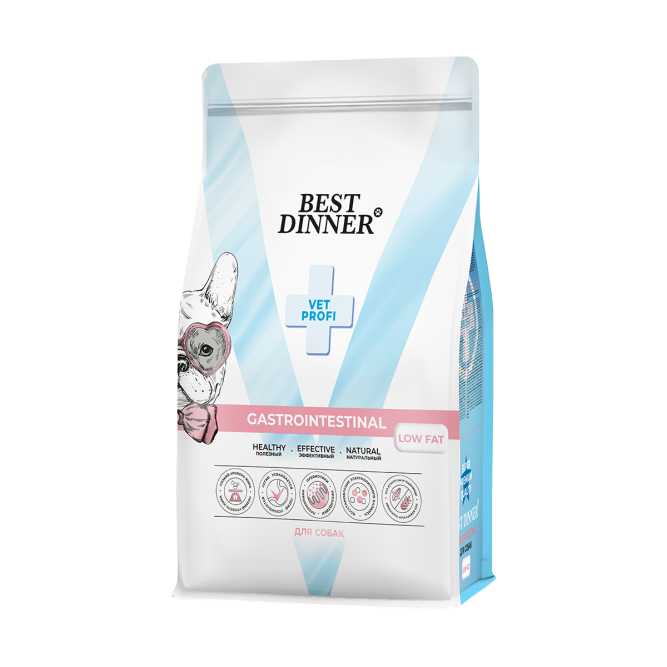 Best Dinner Vet Profi Gastrointestinal Low Fat сухой диетический корм для взрослых собак всех пород при нарушениях пищеварения и недостаточности поджелудочной железы - 2 кг