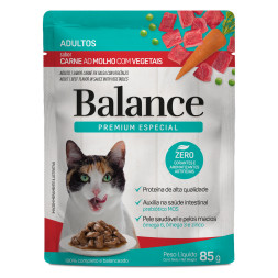 Balance Cat паучи для кошек с говядиной в соусе, с морковью и горошком - 85 г x 18 шт