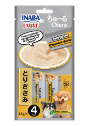Inaba Churu лакомство-пюре для взрослых собак всех пород для энергии, с куриным филе - 14 г х 4 шт