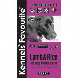 Kennels` Favourite Lamb and Rice корм для взрослых собак предрасположенных к аллергии ягненок с рисом 12,5 кг