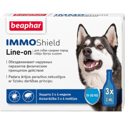 Капли Beaphar IMMO Shield для собак средних пород - 3 пипетки