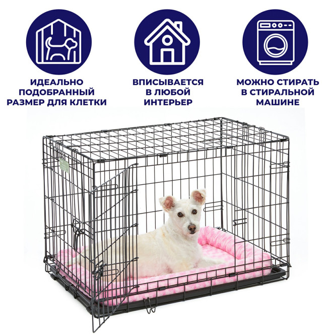 Лежанка MidWest Fashion для собак и кошек плюшевая 56х45 см, розовая