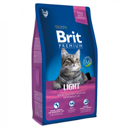 Сухой корм Brit Premium Cat Light для кошек, склонных к излишнему весу - 8 кг
