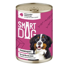 Smart Dog консервы для взрослых собак и щенков с ягненком кусочки в соусе - 400 г х 6 шт