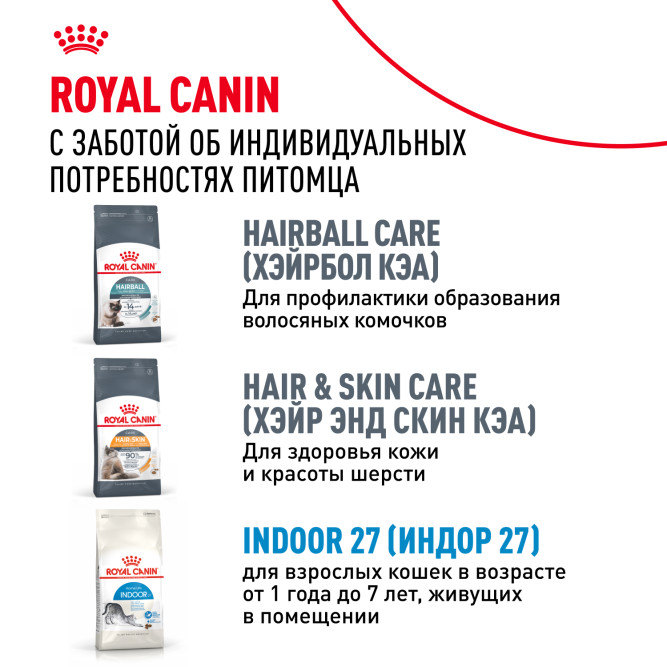 Royal Canin Indoor Long Hair сухой корм для домашних длинношерстных кошек - 10 кг