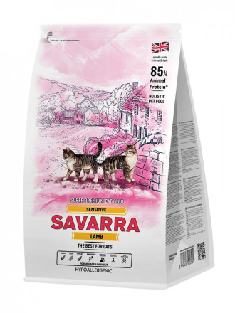 Savarra Sensitive Adult Cat сухой корм для взрослых кошек с чувствительным пищеварением с ягненком и рисом - 400 г