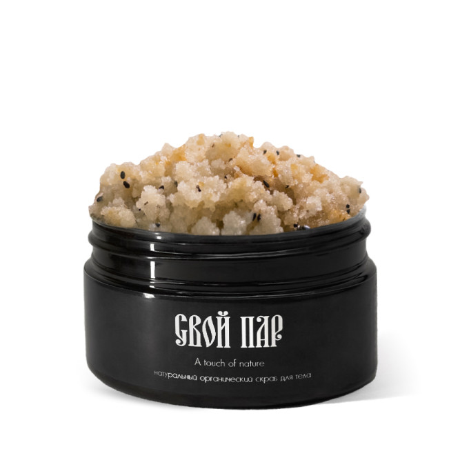 Свой Пар Тропический натуральный скраб для тела на основе морской соли, с добавлением лимона, грейпфрута и семян чиа - 300 г