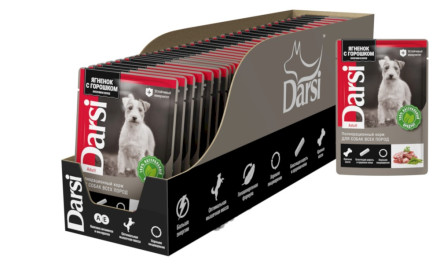 Darsi паучи для взрослых собак всех пород, с ягненком и зеленым горошком - 85 г х 32 шт