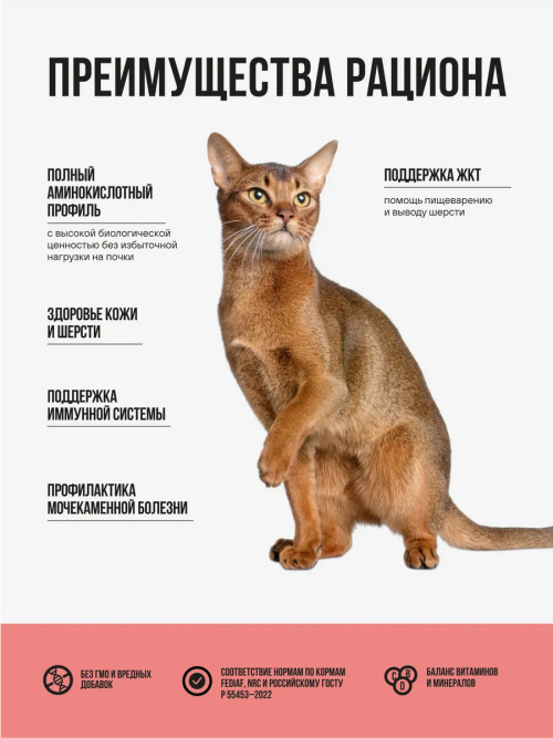 BOWL WOW Fresh Meat сухой корм для взрослых стерилизованных кошек с лососем, белой рыбой и брокколи - 400 г