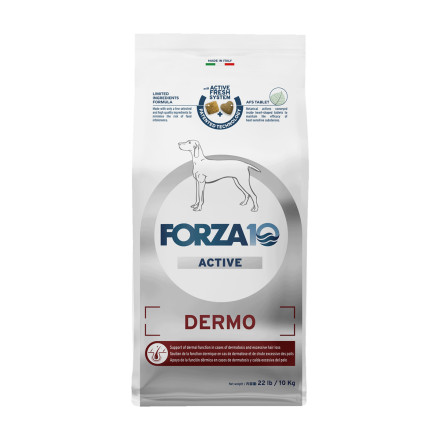 Forza10 Active Dog Adult Dermo сухой корм для взрослых собак всех пород с патологиями кожного покрова - 10 кг