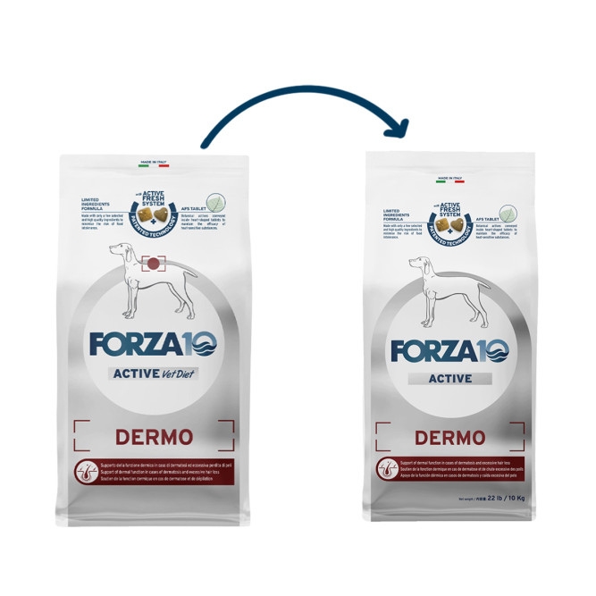 Forza10 Active Dermo сухой корм для взрослых собак всех пород с патологиями кожного покрова - 10 кг