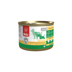 Blitz Renal влажный диетический корм для собак при хронической почечной недостаточности, в консервах - 200 г х 12 шт