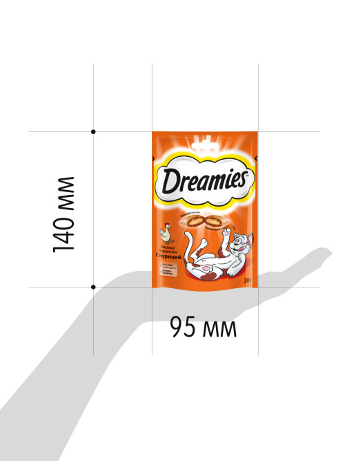 Dreamies лакомство для кошек подушечки с курицей - 30 г