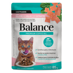 Balance Cat Sterilised паучи для стерилизованных кошек с лососем в соусе, со шпинатом - 85 г x 18 шт