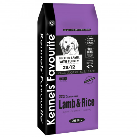 Kennels` Favourite Lamb and Rice корм для взрослых собак предрасположенных к аллергии c ягненком и рисом - 20 кг