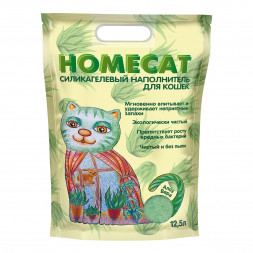 HOMECAT силикагелевый наполнитель для кошачьих туалетов с ароматом Алоэ Вера - 12,5 л