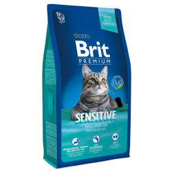 Сухой корм Brit Premium Cat Sensitive для кошек всех пород с чувствительным пищеварением - 8 кг