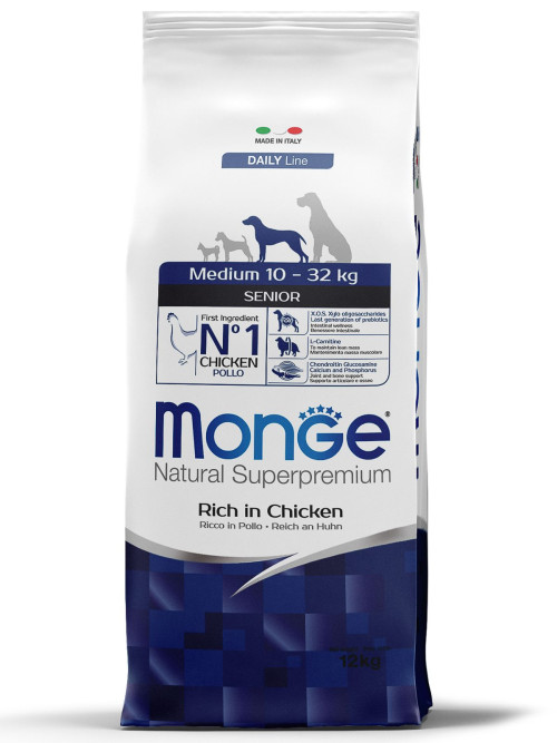 Monge Dog Medium сухой корм для пожилых собак средних пород 12 кг
