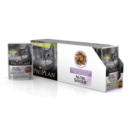 Pro Plan Cat Adult NutriSavour Sterilised влажный корм для стерилизованных кошек с индейкой в желе - 85 г