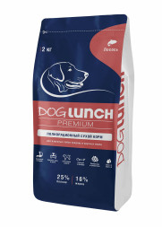 Dog Lunch Премиум сухой корм для собак средних и крупных пород с лососем - 2 кг