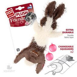 GiGwi PLUSH FRIENDZ игрушка для собак Шкурка зайца со сменными пищалками, 47 см