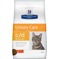 Сухойдиетический корм для кошек Hills Prescription Diet c/d Multicare Urinary Care при лечении и профилактике цистита и мочекаменной болезни (МКБ), с курицей - 5 кг