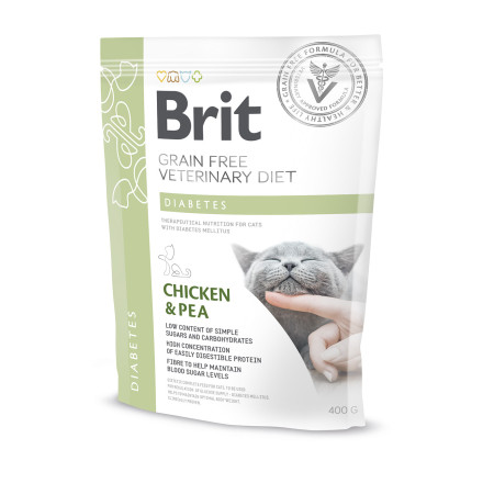 Brit VDC Diabetes сухой беззерновой корм для кошек при диабете с курицей - 400 г