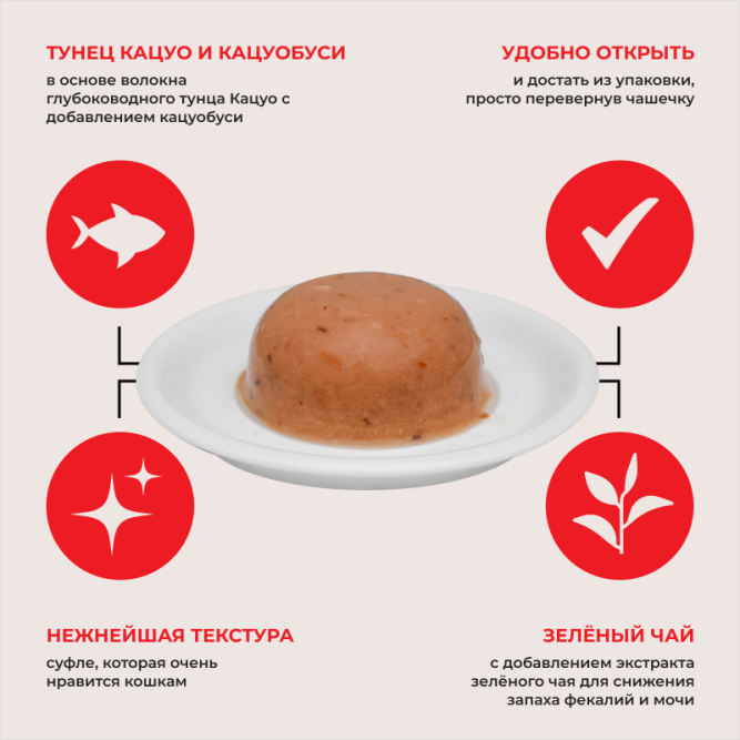 Inaba Ciao Pon Churu лакомство суфле для взрослых кошек с тунцом Кацуо и кацуобуси - 35 г х 2 шт