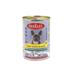 Berkley №1 влажный корм для взрослых собак, с индейкой и спельтой, паштет - 400 г x 24 шт