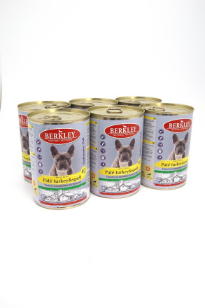 Berkley №1 влажный корм для взрослых собак, с индейкой и спельтой, паштет - 400 г x 24 шт