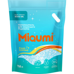 Miaumi Silica Gel Fresh Scented наполнитель силикагелевый впитывающий для кошачьего туалета, с ароматом свежести - 7,6 л (3,2 кг)
