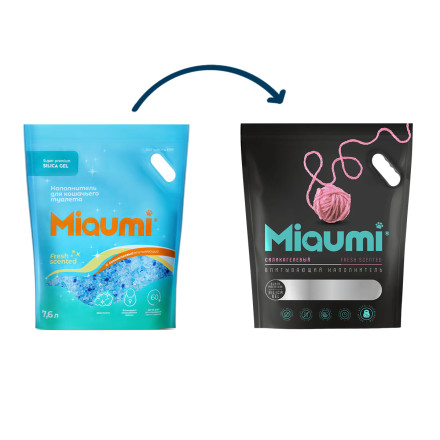 Miaumi Silica Gel Fresh Scented наполнитель силикагелевый впитывающий для кошачьего туалета, с ароматом свежести - 7,6 л (3,2 кг)