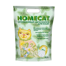 HOMECAT силикагелевый наполнитель для кошачьих туалетов с ароматом мяты - 12,5 л