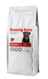 Family Pets сухой корм для взрослых собак средних и крупных пород с телятиной - 12 кг