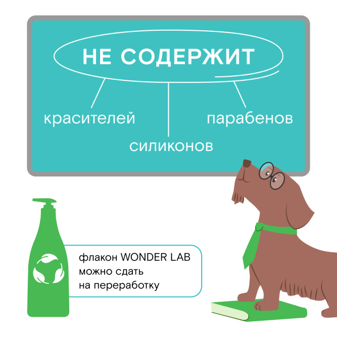 WONDER LAB экошампунь для собак и щенков, аромат тропических фруктов - 550 мл