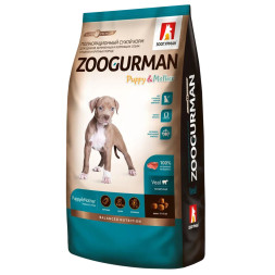 Зоогурман сухой корм для щенков, беременных и кормящих собак средних и крупных пород с телятиной - 12 кг