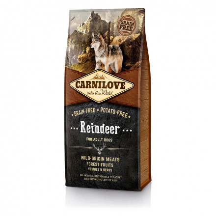Сухой корм Carnilove Reindeer for Adult Dogs для взрослых собак всех пород с мясом северного оленя беззерновой - 12 кг