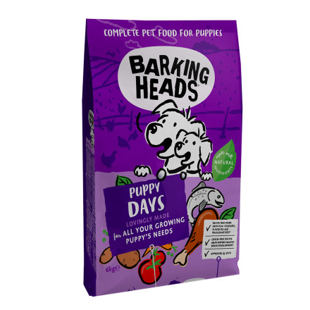 Barking Heads Puppy Days сухой беззерновой корм для щенков с курицей и лососем - 6 кг