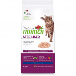 Trainer Natural Cat Sterilised Adult сухой корм для стерилизованных кошек с белым мясом и клетчаткой гороха - 10 кг
